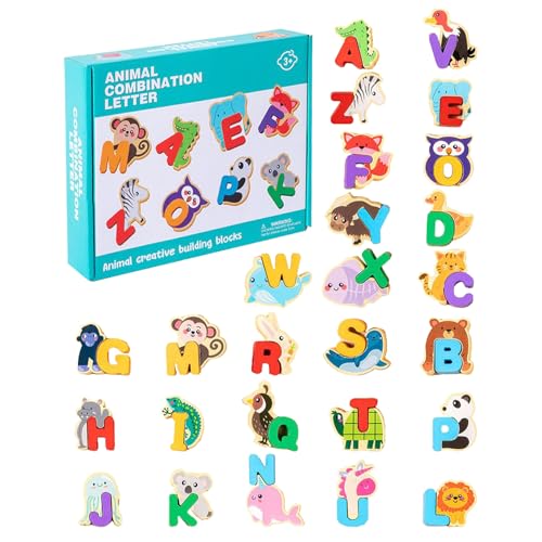 Holz Alphabet Puzzle | Pädagogisches Lernspielzeug Aus Holz Mit Tierfiguren | Feinmotorik Förderung Für Kinder Und Mädchen Ab 3 Jahren Vorschule Entwicklungs Spielzeug Set Holz Alphabet Puzzle | Pädagogisches Lernspielzeug Aus Holz Mit Tierfiguren | Feinmotorik Förderung Für Kinder Und Mädchen Ab 3 Jahren Vorschule Entwicklungs Spielzeug Set von Generisch