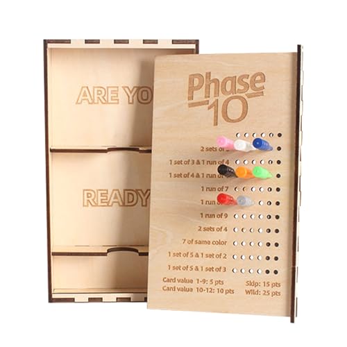 Holz-Box Für Spielkarten,Tragbares Holzbrettspiel Mit Aufbewahrungsbox - Gesellschaftsspiel Sammlerstück Für Kinder Jugendliche Erwachsene Familienabende Reisen Partyspiele Geburtstagsfeiern Geschenki von Generisch