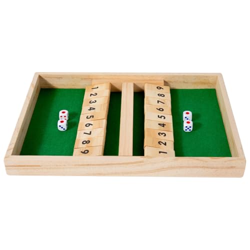 Holz Brettspiel 32.5x22.4cm | Shut The Box Spiel 4-Spieler Familienspiel Lernspielzeug Reiseschach Holz Schachbrettspiel Mit Zahlenklappen Und Filzoberfläche Pädagogisches Strategiespiel Geschenkidee Holz Brettspiel 32.5x22.4cm | Shut The Box Spiel 4-Spieler Familienspiel Lernspielzeug Reiseschach Holz Schachbrettspiel Mit Zahlenklappen Und Filzoberfläche Pädagogisches Strategiespiel Geschenkidee von Generisch