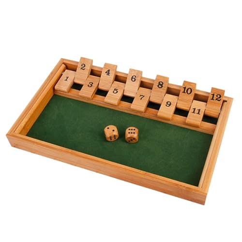 Holz Brettspiel 33x20x3.3cm | Shut The Box Würfelspiel Gesellschaftsspiel Für 2 Spieler Erwachsene Kinder Familie Kneipenspiel Trinkspiel Mit Drehachse Beidseitig Bespielbar Wasserfeste Holz Brettspiel 33x20x3.3cm | Shut The Box Würfelspiel Gesellschaftsspiel Für 2 Spieler Erwachsene Kinder Familie Kneipenspiel Trinkspiel Mit Drehachse Beidseitig Bespielbar Wasserfeste von Generisch