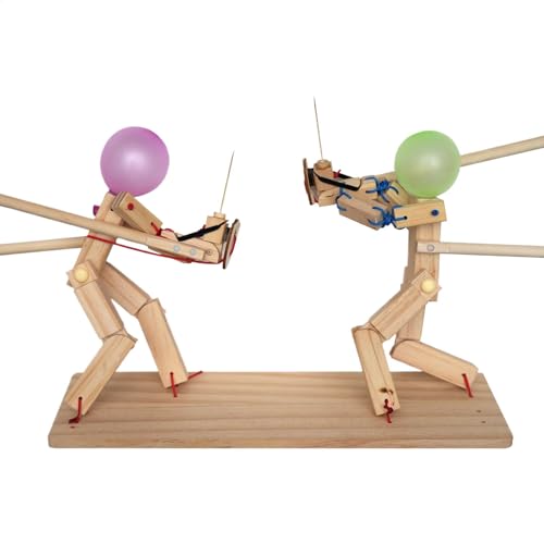 -Fechtpuppen – Ausgezeichneter größerer Ballonmann-Kampf | Lustiges Ballon-Fechtspiel, Mann Ballon Holzzaunpuppe, Handgefertigte Holzzaunpuppe für Partys, Kinder, Freunde von Generisch