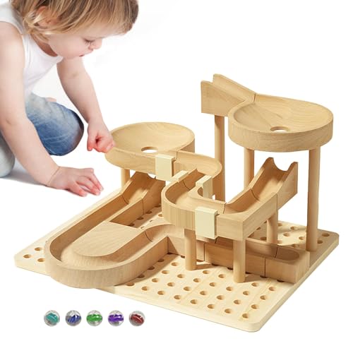 -Marmorbahn, Marmor-Puzzle | Kugelbahn aus für Kugeln | Konstruktionsspielset, Puzzles, Achterbahn-Modellbausätze, Bausteine-Spielzeug für Erwachsene und Jugendliche von Generisch