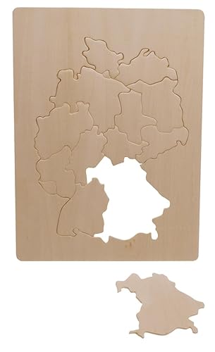 Holz Puzzle | Deutschland | Pädagogisches Puzzle zum Lernen | Set 12 Puzzle von Generisch