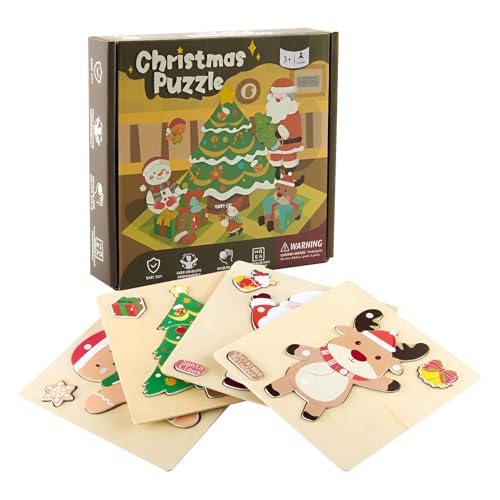 Holz Puzzle Rentier Weihnachtsmann - Weihnachtsbaum Lebkuchenmann Puzzle Für Kinder - Kreatives Spielzeug Für Mädchen Ab 3 Jahre Adventsdekor Klassenzimmer Holz Puzzle Rentier Weihnachtsmann - Weihnachtsbaum Lebkuchenmann Puzzle Für Kinder - Kreatives Spielzeug Für Mädchen Ab 3 Jahre Adventsdekor Klassenzimmer von Generisch