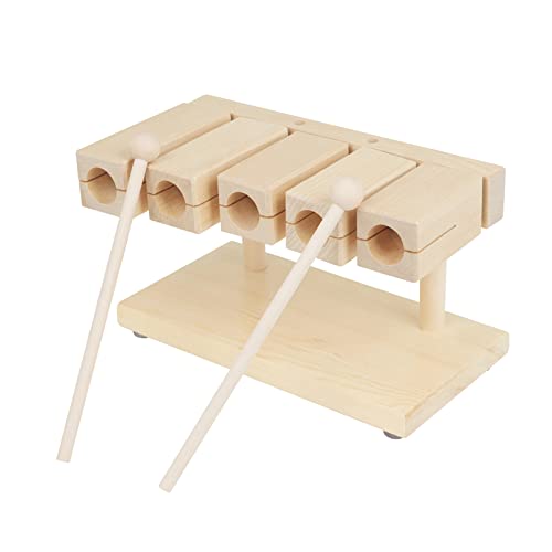 Holz Rhythmus Block Holz Percussion Block Massives Ahornmaterial 5 Töne Musikinstrument Percussion Instrument mit Schlägel für Yoga Vorschulerziehung von Generisch