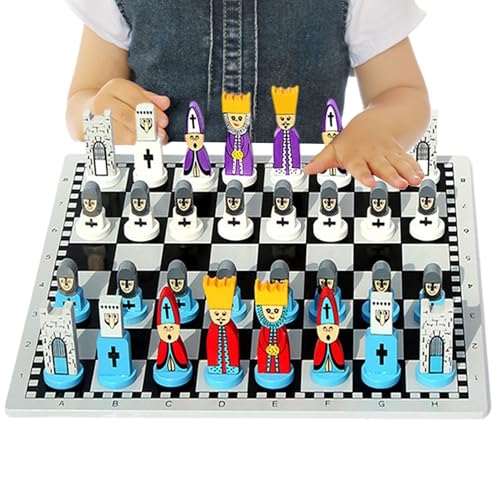 Holz Schachspiel - Tragbares Cartoon Schachbrett | Reiseset für Kinder Erwachsene Lernbrettspiel Strategieübungen Familienspiele Unterhaltung Geschenk Freizeit Klassisches Spielzeug tragbares Brettspi Holz Schachspiel - Tragbares Cartoon Schachbrett | Reiseset für Kinder Erwachsene Lernbrettspiel Strategieübungen Familienspiele Unterhaltung Geschenk Freizeit Klassisches Spielzeug tragbares Brettspi von Generisch