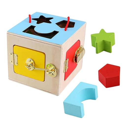 Holz Schlossbox Spielzeug Mit Verschiedenen Verschlüssen Für Kinder Ab 3 Jahren Pädagogisches Motorikspielzeug Zur Entwicklung Von Problemlösungsfähigkeiten Hand-Augen-Koordination 15 X 14 X 13,5 Cm Holz Schlossbox Spielzeug Mit Verschiedenen Verschlüssen Für Kinder Ab 3 Jahren Pädagogisches Motorikspielzeug Zur Entwicklung Von Problemlösungsfähigkeiten Hand-Augen-Koordination 15 X 14 X 13,5 Cm von Generisch
