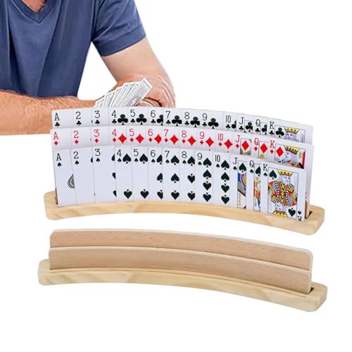 Holz Spielkartenhalter 2 Stück - Ergonomischer Kartenhalter unserem Spielkartenhalter, befreien Sie Ihre Hände von den Pokerständern und legen Sie Spielkarten mühelos ein. Erledigen Sie beim Spielen m von Generisch