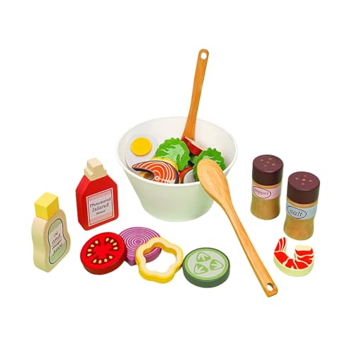 Holz-Spielset zum Rollenspiel: Salat Kochen, Simulation, Spielzeug für Kleinkinder im Vorschulalter, Jungen und Mädchen Holz-Spielset zum Rollenspiel: Salat Kochen, Simulation, Spielzeug für Kleinkinder im Vorschulalter, Jungen und Mädchen von Generisch