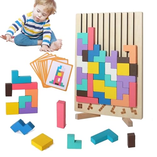 Holz Stacking Puzzle Spielzeug, Holzblöcke Puzzle Brain Teasers Spielzeug, Geometrische Stapeln Spielzeugs, Teasers Intelligenz Bunte Aktivität, Stress Relief Spielzeugs, Familie Aktivität (1pcs) von Generisch