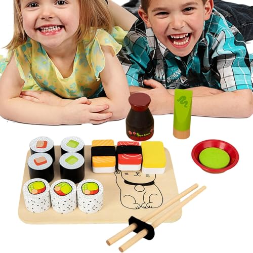 Holz Sushi Play Set, Sushi Play Food - Kreative Kochküche tun vor, spielen Sie Essen,Handgefertigtes Spiel zu gefälschten Mahlzeiten für Mädchen, Junge, Geburtstag, Klassenzimmer, Kind, Vorschule Spaß Holz Sushi Play Set, Sushi Play Food - Kreative Kochküche tun vor, spielen Sie Essen,Handgefertigtes Spiel zu gefälschten Mahlzeiten für Mädchen, Junge, Geburtstag, Klassenzimmer, Kind, Vorschule Spaß von Generisch