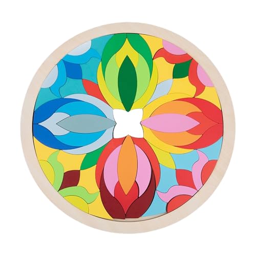 Holz-Tangram-Puzzle,Tangram-Puzzles für Kinder,Geometrisches Formpuzzle Regenbogenfarbe|Geometrische Formenblöcke, Musterblöcke, Tangram-Rätsel für Kinder 3 Jahren von Generisch