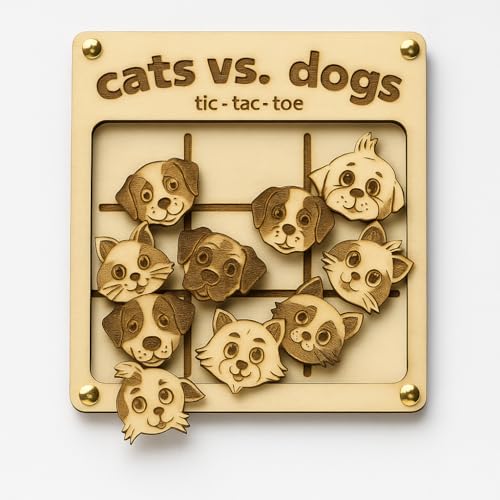 Generisch Holz Tic Tac Toe Spiel – Katzen vs Hunde | Familienspiel für Kinder & Erwachsene | Reisegröße Brettspiel Generisch Holz Tic Tac Toe Spiel – Katzen vs Hunde | Familienspiel für Kinder & Erwachsene | Reisegröße Brettspiel von Generisch