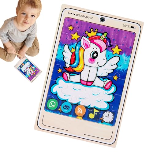 Holz-Tierpuzzles, kognitives Puzzle mit Tierthema, Vorschul-Lernbrett-Block-Set für Kinder ab 3 Jahren, und Mädchen Holz-Tierpuzzles, kognitives Puzzle mit Tierthema, Vorschul-Lernbrett-Block-Set für Kinder ab 3 Jahren, und Mädchen von Generisch