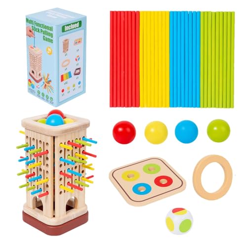Holz Tower Sticks Game - Spaß Beim Ausgleich Von Block Challenge Mit Würfel, Geschicklichkeitsspielset | Spielzeug Für Familienfähigkeiten, Vorschulkoordinierungsbauer Für Kinder Mädchen, Bildu Holz Tower Sticks Game - Spaß Beim Ausgleich Von Block Challenge Mit Würfel, Geschicklichkeitsspielset | Spielzeug Für Familienfähigkeiten, Vorschulkoordinierungsbauer Für Kinder Mädchen, Bildu von Generisch