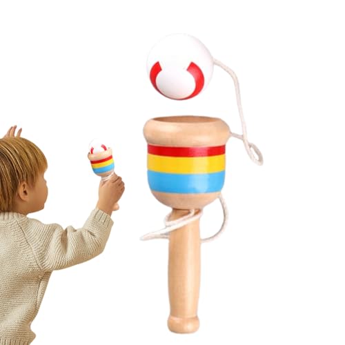 Holz Und Fang Ball | Interaktives Wettbewerbsspiel,Tragbares Hand-Auge-Koordination Spielzeug Für Kinder Ostern Geburtstag Park Spielplatz Schule Picknick Camping von Generisch