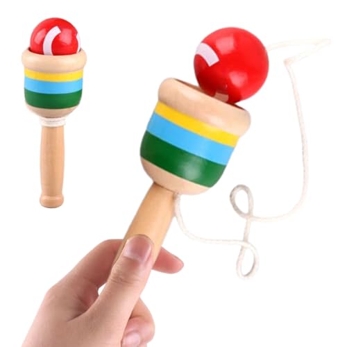 Holz Und Fang Ball | Sensorisches Lernspiel,Tragbares Hand-Auge-Koordination Spielzeug Für Kinder Ostern Geburtstag Park Spielplatz Schule Picknick Camping von Generisch