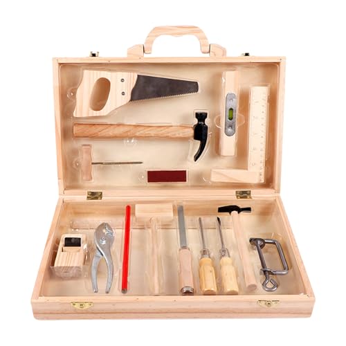 Holz Werkzeug Set für Kinder - Reparatur Kit Bau Spielzeug für die Kleinen | Werkzeugkasten Lernspielzeug Lernspielzeug für Mädchen Set Holz Werkzeug Set für Kinder - Reparatur Kit Bau Spielzeug für die Kleinen | Werkzeugkasten Lernspielzeug Lernspielzeug für Mädchen Set von Generisch