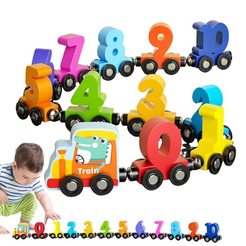 Holz Zug Set,Magnetisches Lernspielzeug Für Kleinkinder Mit Zahlen - Pädagogisches Zahlen und Farben Spiel für Kinder von 1-3 Jahren mit Familien Spaß, für Klassenzimmer und als kleine Geschenke und K Holz Zug Set,Magnetisches Lernspielzeug Für Kleinkinder Mit Zahlen - Pädagogisches Zahlen und Farben Spiel für Kinder von 1-3 Jahren mit Familien Spaß, für Klassenzimmer und als kleine Geschenke und K von Generisch