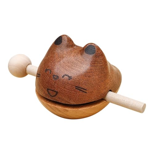 Holzblock-Musikinstrument, Tempel-Holzfisch | Katzenfigur Stressabbau Holzfisch - Kreative niedliche lustige Musikinstrument-Desktop-Ornament für Zuhause Holzblock-Musikinstrument, Tempel-Holzfisch | Katzenfigur Stressabbau Holzfisch - Kreative niedliche lustige Musikinstrument-Desktop-Ornament für Zuhause von Generisch