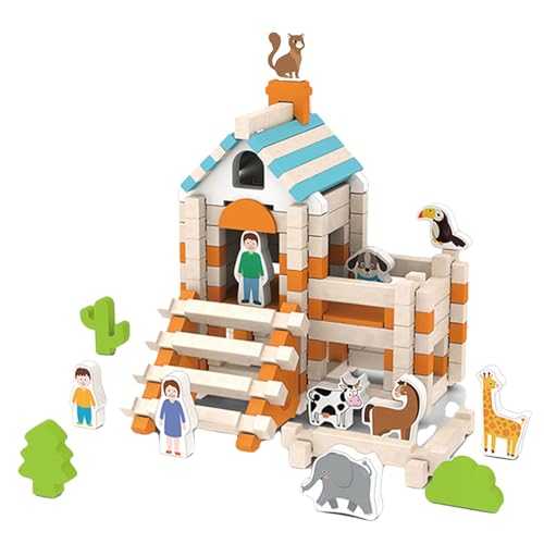 Holzblöcke für Kinder im Alter von 4 bis 8 Jahren, Bausteine ​​für Kleinkind 1-3,Spaß sicher farbenfrohe Holz Kleinkind Bausteine ​​ | Baby Reisespielzeug für die Entwicklung kognitiver Fähigkeiten, F von Generisch
