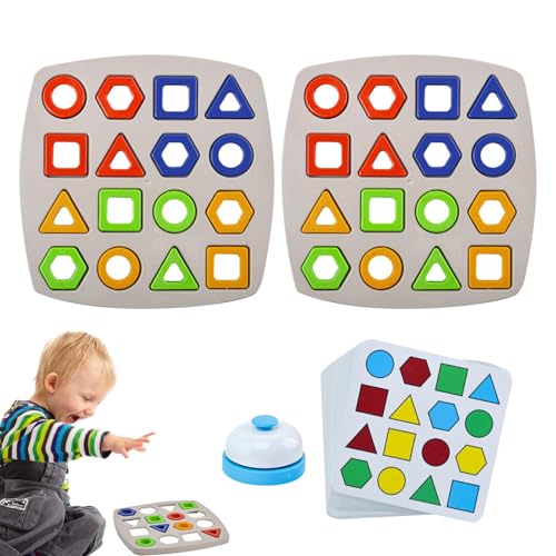 Holzform -Puzzlespiel - Schnell passendes Kinderspielzeug mit Glocken, Karten und farbenfrohen Brett | Geometrisches Sortierspiel, Lernpuzzle für Kleinkinder Bildungsaktivität Vorschule Kl Holzform -Puzzlespiel - Schnell passendes Kinderspielzeug mit Glocken, Karten und farbenfrohen Brett | Geometrisches Sortierspiel, Lernpuzzle für Kleinkinder Bildungsaktivität Vorschule Kl von Generisch