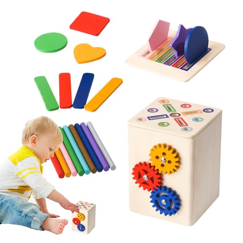 Holzform -Sorter -Spielzeug - Sensorisches Farbpassungsspiel für Kleinkinder | Bildungsspielzeug für motorische Fähigkeiten entwickeln für 1-3 Jahre alte und Kinder, inspiriertes Holzform -Sorter -Spielzeug - Sensorisches Farbpassungsspiel für Kleinkinder | Bildungsspielzeug für motorische Fähigkeiten entwickeln für 1-3 Jahre alte und Kinder, inspiriertes von Generisch