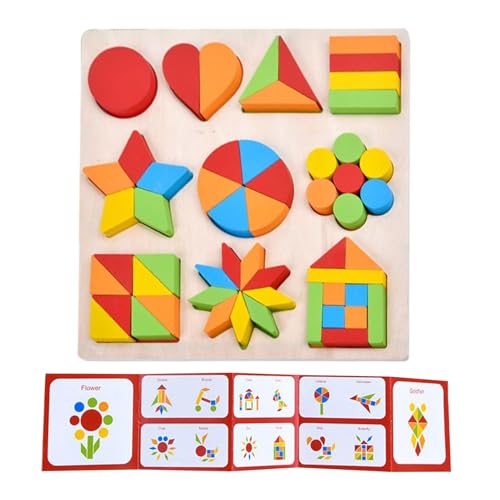 Holzformen Puzzle | Steckspiel Mit Geometrischen Formen | Motorikwürfel Für Lernspiele | Kinder Kindergarten Vorschule Mädchen von Generisch