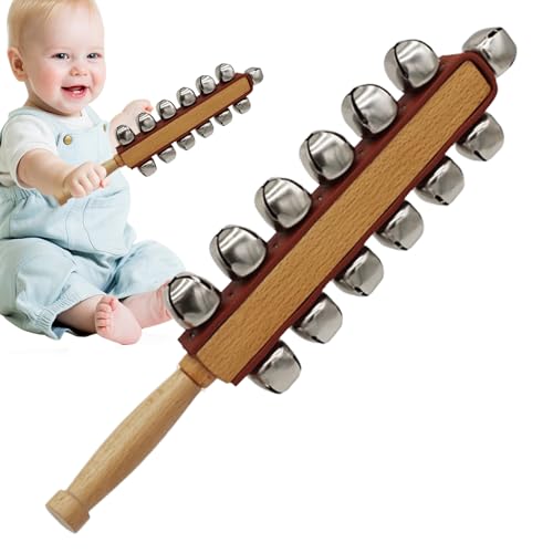 Holzhandglocken - Holzmusik Shaker, Kinder Percussion Glocken | 13-Tone Schlittenglocke Rassel Mit Dem Griff Für Rhythmusentwicklung Für Frühes Lernen, Musiktherapie Und Klassenzimmeraktivitäten Holzhandglocken - Holzmusik Shaker, Kinder Percussion Glocken | 13-Tone Schlittenglocke Rassel Mit Dem Griff Für Rhythmusentwicklung Für Frühes Lernen, Musiktherapie Und Klassenzimmeraktivitäten von Generisch