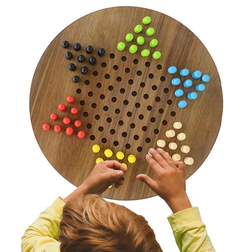 Holzkäfer - Chinesische Checkers Brettspiel | Checkers Spielset mit Holzschachstücken | Einfach zu tragenes Woode -Set für Zuhause, Freunde im Freien Spielen und reisungsfrei von Generisch