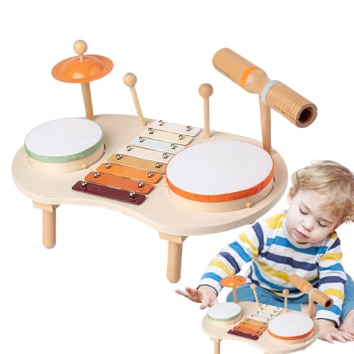 Holzmusikspielzeug, Kindertrommel -Set,Spielzeugholztrommel Set für Kinder Instrumente | Vorschulbildungspädagogik-Musikspielzeug für Mädchen und im Alter von 1-3 Jahren Holzmusikspielzeug, Kindertrommel -Set,Spielzeugholztrommel Set für Kinder Instrumente | Vorschulbildungspädagogik-Musikspielzeug für Mädchen und im Alter von 1-3 Jahren von Generisch