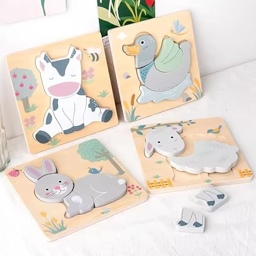Holzpuzzle Montessori Spielzeug I Holzspielzeug Puzzle Pastellfarben I 4 Stück Steckpuzzle Geschenk für Kleinkinder ab 2 Jahre Holzpuzzle Montessori Spielzeug I Holzspielzeug Puzzle Pastellfarben I 4 Stück Steckpuzzle Geschenk für Kleinkinder ab 2 Jahre von Generisch