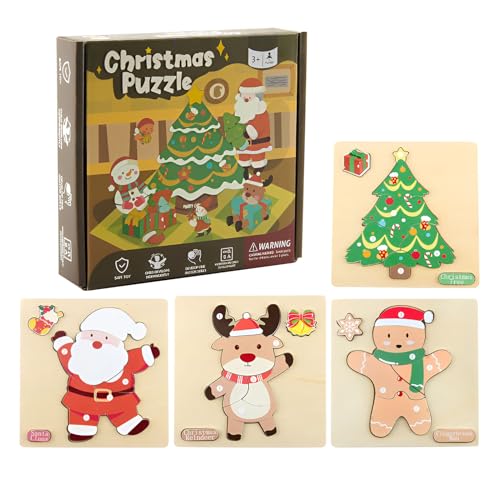 Holzpuzzle Rentier Santa - Weihnachtsbaum Lebkuchenmann Puzzle Für Kinder - Kreatives Spielzeug Für Mädchen Ab 3 Jahre Adventsdekor Klassenzimmer Holzpuzzle Rentier Santa - Weihnachtsbaum Lebkuchenmann Puzzle Für Kinder - Kreatives Spielzeug Für Mädchen Ab 3 Jahre Adventsdekor Klassenzimmer von Generisch
