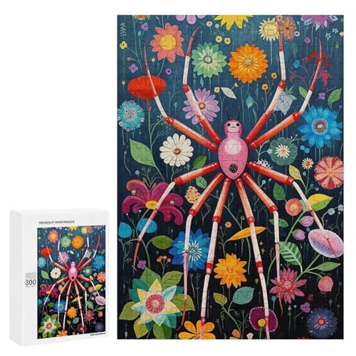 Holzpuzzle für Erwachsene, 300/500/1000 Teile, bunte Blumenspinne, abstrakter Poster-Stil, naive Kunst, Holzpuzzle, einzigartige Form, Geburtstagsgeschenke für Erwachsene und Kinder, Familienspiel Holzpuzzle für Erwachsene, 300/500/1000 Teile, bunte Blumenspinne, abstrakter Poster-Stil, naive Kunst, Holzpuzzle, einzigartige Form, Geburtstagsgeschenke für Erwachsene und Kinder, Familienspiel von Generisch