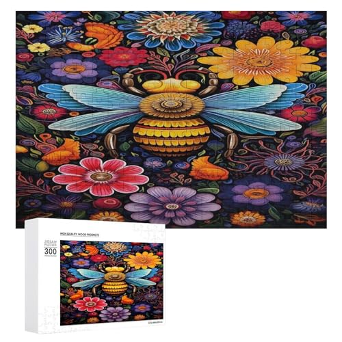 Holzpuzzle für Erwachsene, 300/500/1000 Teile, buntes Blumenbienen-abstraktes Poster, horizontales Holzpuzzle, Geschenke für Männer, Frauen und Senioren, Familienspiel Holzpuzzle für Erwachsene, 300/500/1000 Teile, buntes Blumenbienen-abstraktes Poster, horizontales Holzpuzzle, Geschenke für Männer, Frauen und Senioren, Familienspiel von Generisch
