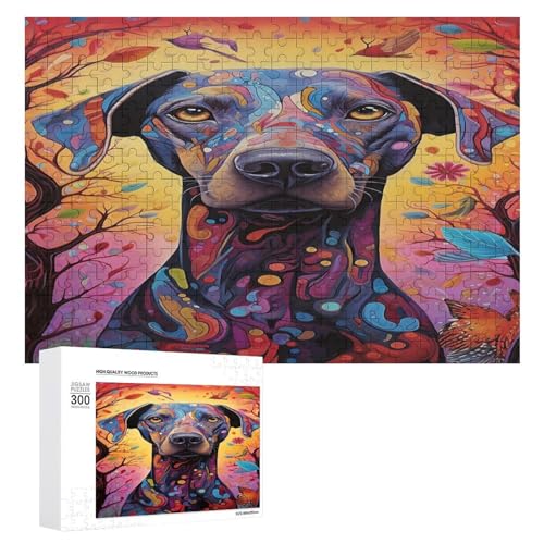 Holzpuzzle für Erwachsene, 300/500/1000 Teile, buntes Blumenmotiv, abstraktes Poster, Stil, naive Kunst, horizontales Holzpuzzle, Geschenke für Männer, Frauen und Senioren, Familienspiel von Generisch