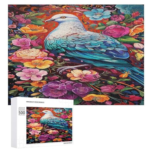 Holzpuzzle für Erwachsene, 300/500/1000 Teile, buntes Blumentauben, abstrakter Poster-Stil, naive Kunst, horizontales Holzpuzzle, Geschenke für Männer, Frauen und Senioren, Familienspiel Holzpuzzle für Erwachsene, 300/500/1000 Teile, buntes Blumentauben, abstrakter Poster-Stil, naive Kunst, horizontales Holzpuzzle, Geschenke für Männer, Frauen und Senioren, Familienspiel von Generisch