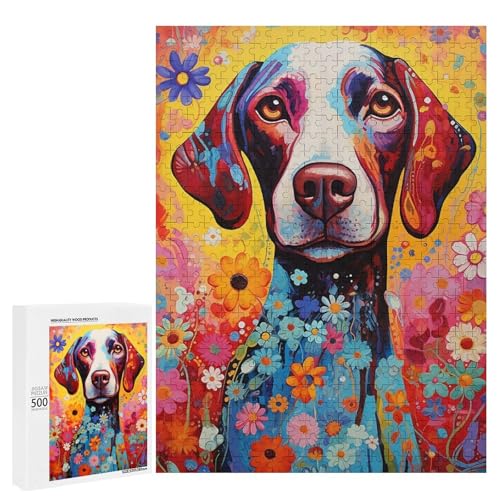 Holzpuzzle für Erwachsene, 300/500/1000 Teile, buntes abstraktes Poster, naive Kunst, Holzpuzzle, einzigartige Form, Geburtstagsgeschenke für Erwachsene und Kinder, Familienspiel, horizontal von Generisch