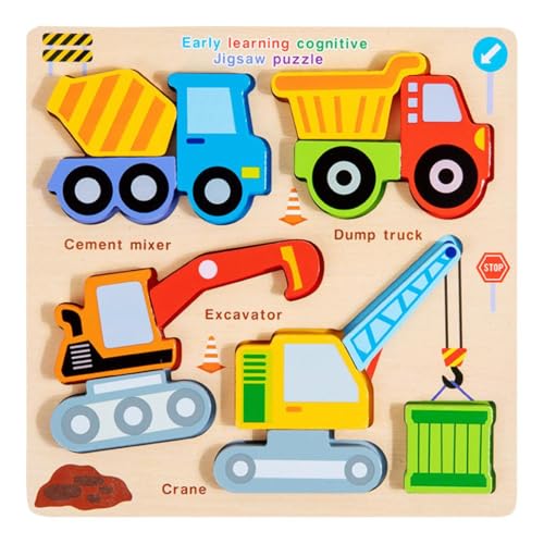 Holzpuzzle für Kinder Montessori Steckpuzzle Holz 3D Kinder Holzpuzzle Spielzeug Puzzle Lernendes Pädagogisches FrüHerziehungsspielzeug für Kleinkinder im Alter von 1–3 Jahren(8 Arten) (gelb) von Generisch