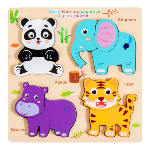 Holzpuzzle für Kinder Montessori Steckpuzzle Holz 3D Kinder Holzpuzzle Spielzeug Puzzle Lernendes Pädagogisches FrüHerziehungsspielzeug für Kleinkinder im Alter von 1–3 Jahren(8 Arten) (grün) von Generisch