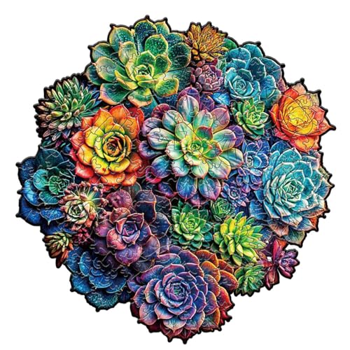 Holzpuzzle mit Blumen - Buntes Holzpuzzle | Naturpuzzle mit Blumenmotiv, Holzpuzzle mit Sukkulenten, buntes Puzzle für Erwachsene Kinder Entwickeln Denkspiele für Famigl Holzpuzzle mit Blumen - Buntes Holzpuzzle | Naturpuzzle mit Blumenmotiv, Holzpuzzle mit Sukkulenten, buntes Puzzle für Erwachsene Kinder Entwickeln Denkspiele für Famigl von Generisch