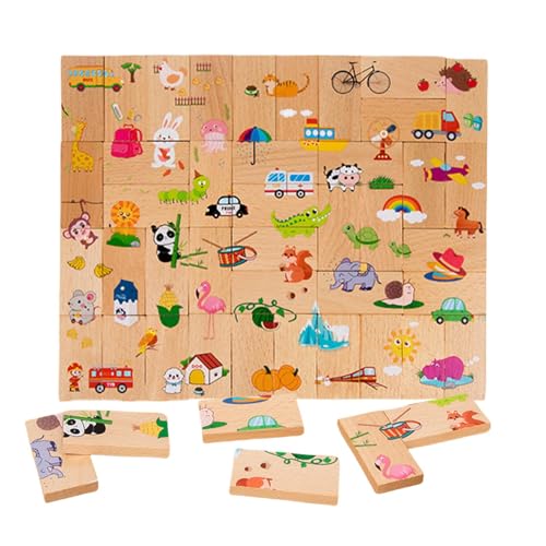 Holzpuzzles Kleinkindspielzeug, Vorschulpuzzles Spielzeug-Vorschulpädagogisches Matching Domino,Zweiseitiges -Domino-Set mit passenden Zahlen für Zuhause, Kindergarten, Kindergarten Holzpuzzles Kleinkindspielzeug, Vorschulpuzzles Spielzeug-Vorschulpädagogisches Matching Domino,Zweiseitiges -Domino-Set mit passenden Zahlen für Zuhause, Kindergarten, Kindergarten von Generisch
