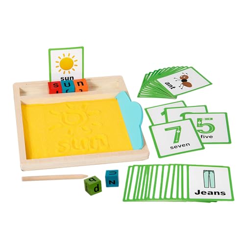 Holzsandschreiberschale, Schreiben Spiel Sandschale | Buchstabenformation Sandkastenspielzeug,Bildungsschreiben sensorisches Spielzeugwerkzeug für Mädchen Kinder Freunde Sohn und Tochter von Generisch
