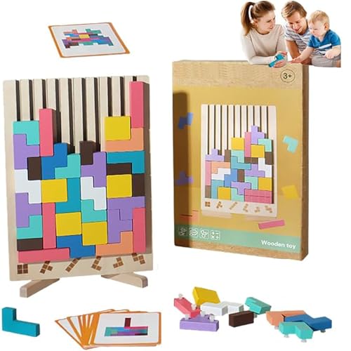 Holzstapel -Puzzle Spielzeugkunst - Stressabbau und Hirnteaser -Spiel, hölzerne Montessori -Spielzeug, dekorative Home -Ornamente für Erwachsene und kreatives Gehirnspiel (1PC) von Generisch