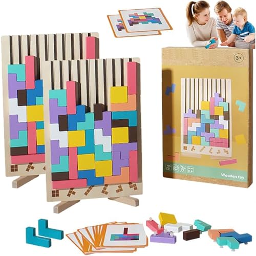 Holzstapel -Puzzle Spielzeugkunst - Stressabbau und Hirnteaser -Spiel, hölzerne Montessori -Spielzeug, dekorative Home -Ornamente für Erwachsene und kreatives Gehirnspiel (2PCS) von Generisch