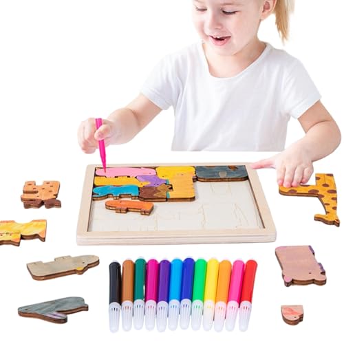 Holztierpuzzle, Tierpuzzle für Kinder - Matching-Spiel Malset Tierpuzzle | Feinmotorikspielzeug Holzpuzzle, Lernspiele Puzzle P Holztierpuzzle, Tierpuzzle für Kinder - Matching-Spiel Malset Tierpuzzle | Feinmotorikspielzeug Holzpuzzle, Lernspiele Puzzle P von Generisch