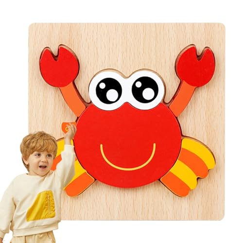 Holztierpuzzle für Kinder, Holztierpuzzle für Kinder - Lernpuzzle | Tierpuzzle für Kinder im Alter von 4 bis 6 Jahren | Kreatives Puzzle mit frühen pädagogischen Tieren von Generisch