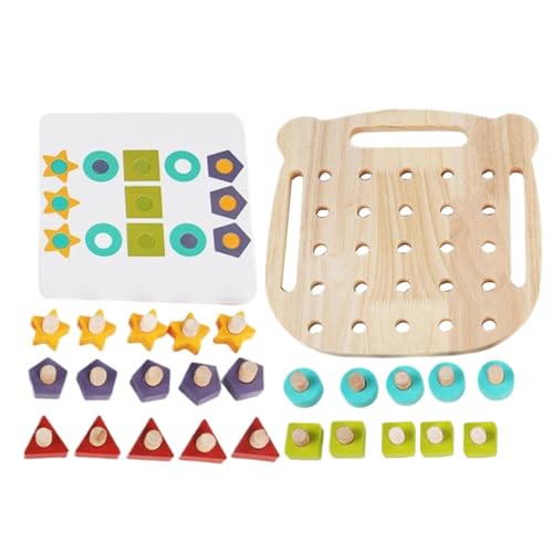 Holzunterrichtsspielzeug, Holzpädagogikspielzeug für Kinder - Farb- und Formpassungs -Gehirnteaser | Screw Nut Disassembly Activity Board Farberkennung STEM Vorschule Lernpädagogikspielzeug für Kinder Holzunterrichtsspielzeug, Holzpädagogikspielzeug für Kinder - Farb- und Formpassungs -Gehirnteaser | Screw Nut Disassembly Activity Board Farberkennung STEM Vorschule Lernpädagogikspielzeug für Kinder von Generisch