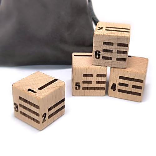 Holzwürfel-Set, 20 mm, kreative 6-seitige Spielwürfel mit Samtbeutel für Rollenspiele, Tischspiele (4 Teile/Set) von Generisch