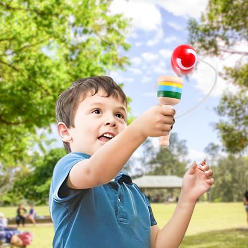 Holzwurf- Und Fangball | Vorschul-Lernaktivitäten,Tragbares Interaktives Sensorikspielzeug Für Kinder Kleinkinder Schule Garten Picknick Geburtstag von Generisch
